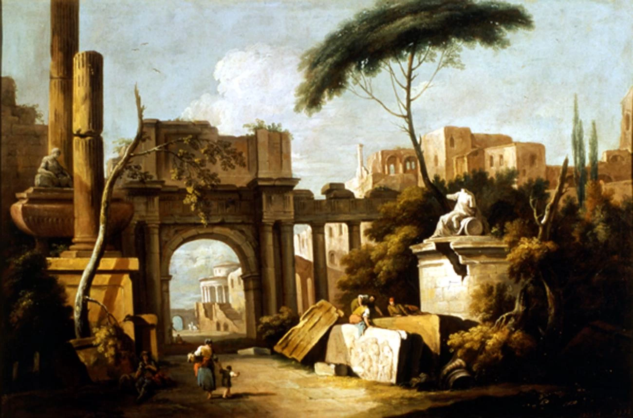 Rovine antiche con grande arco e colonne - Gallerie dell'Accademia, Venezia